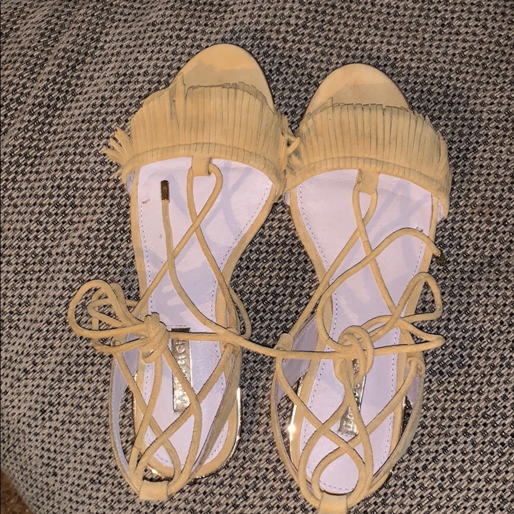 Louise Et Cie yellow moccasin sandals